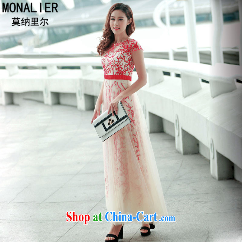 Mona, In 2014, all-star go-su, embroidery large web dress dress dress bridesmaid dress 6005 red XL, MONA (monalier), online shopping