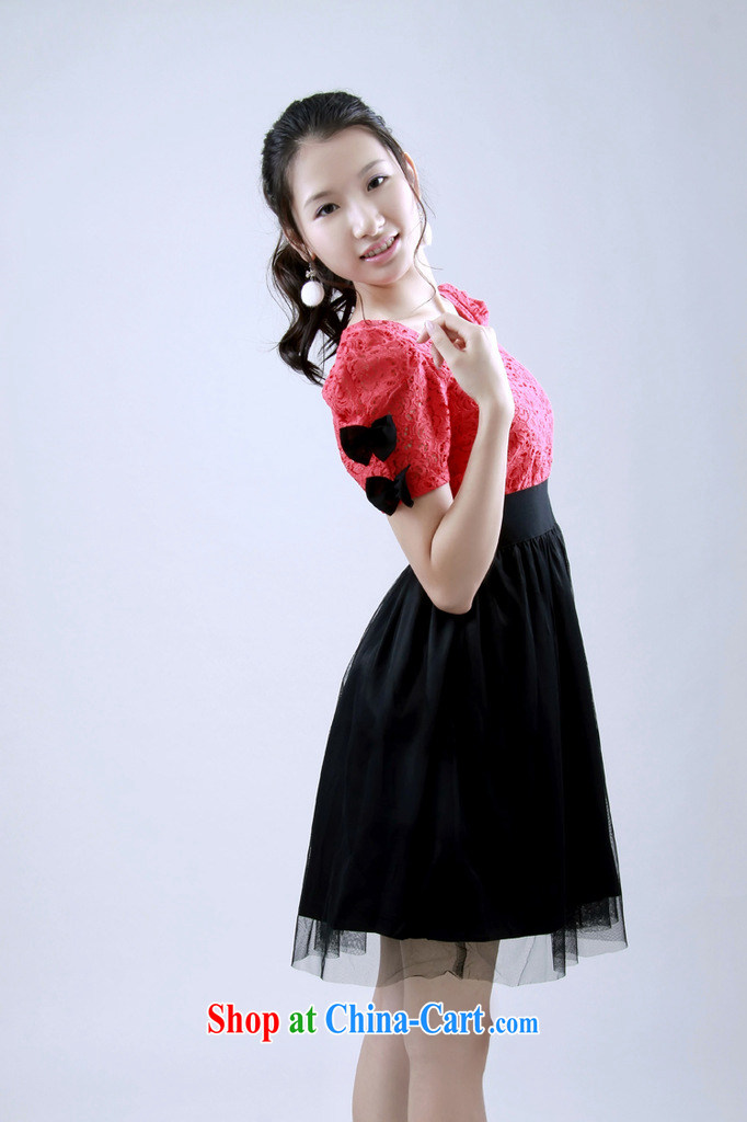 Light (at the end QIAN MO) white collar bow tie Openwork flowers short-sleeved bridesmaid dresses small sister dress dress dress 128 red with black are code pictures, price, brand platters! Elections are good character, the national distribution, so why buy now enjoy more preferential! Health
