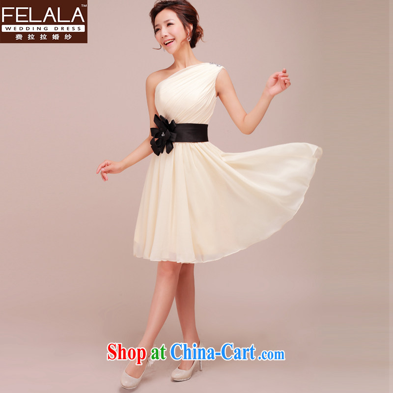 Ferrara exclusive bridesmaid dresses. The shoulder bridesmaid dress the shoulder short Evening Dress annual meeting of the persons chairing spring dresses L Suzhou shipping, La wedding (FELALA), online shopping