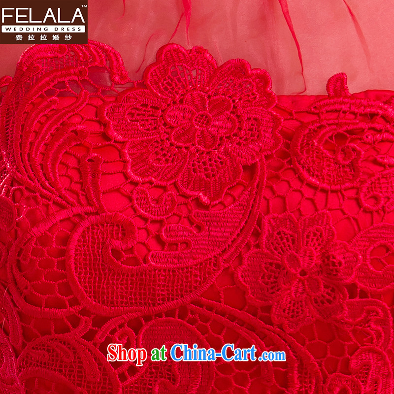 Ferrara 2015 new bride's improved cheongsam short, red water-soluble lace wedding dresses toast Spring and Winter XL Suzhou shipping, La wedding (FELALA), online shopping
