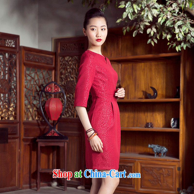 Summer Princess new listing stylish improved cheongsam short dresses, cheongsam dress red 5 XL, giggling, shopping on the Internet