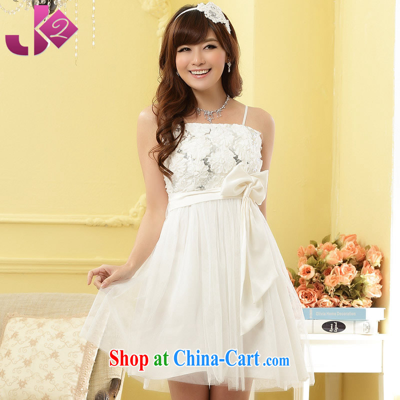 JK 2. YY sweet Princess Bow Tie Satin wedding dresses and sister Mary Magdalene skirt skirt chest straps dress with XL white XL 135 recommendations about Jack