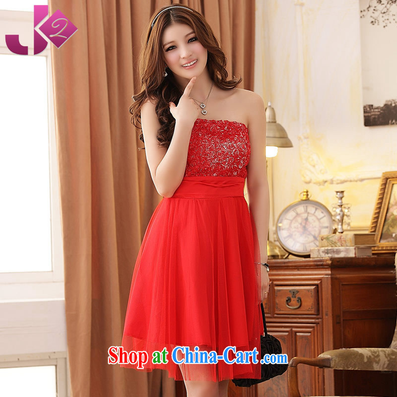 JK 2. YY summer short bridesmaid dresses the bride's wedding toast dinner serving the strap dresses girls XL red XL 130 recommendations about Jack