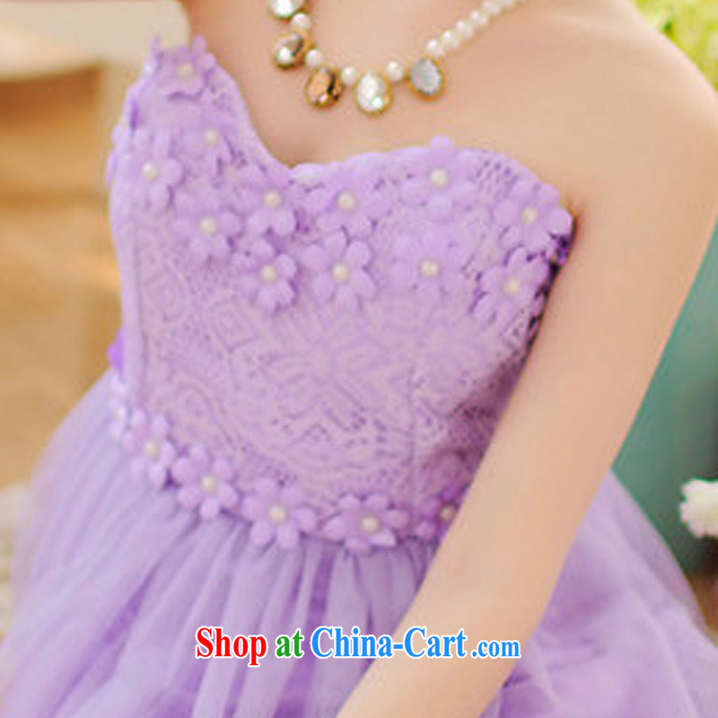 Honey, Addis Ababa three-dimensional small flowers toast clothing Evening Dress wiped his chest dress Evening Dress dress Princess short skirts, evening performances performances hosted adult ceremony purple, honey, Addis Ababa (Mibeyee), online shopping