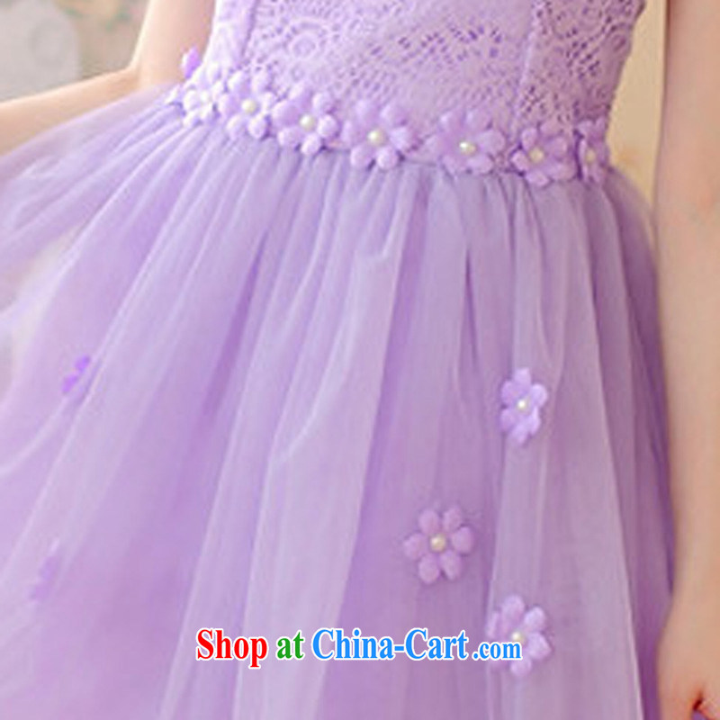 Honey, Addis Ababa three-dimensional small flowers toast clothing Evening Dress wiped his chest dress Evening Dress dress Princess short skirts, evening performances performances hosted adult ceremony purple, honey, Addis Ababa (Mibeyee), online shopping