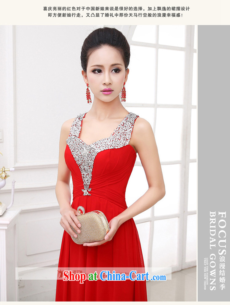 Early animated evening dress 2015 new Bridal Fashion red toast Ms. serving marriage double-shoulder-length dresses, red S pictures, price, brand platters! Elections are good character, the national distribution, so why buy now enjoy more preferential! Health