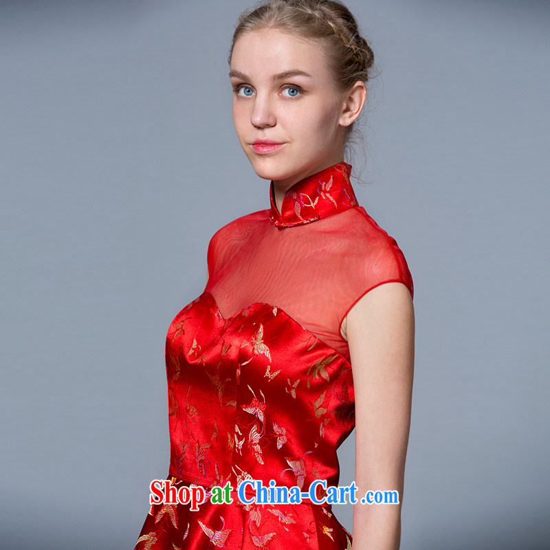A yarn wedding dresses 2015 new bag shoulder cultivating Chinese qipao bridal toast serving red 40221048 red XXL code 20 days pre-sale, a yarn, shopping on the Internet