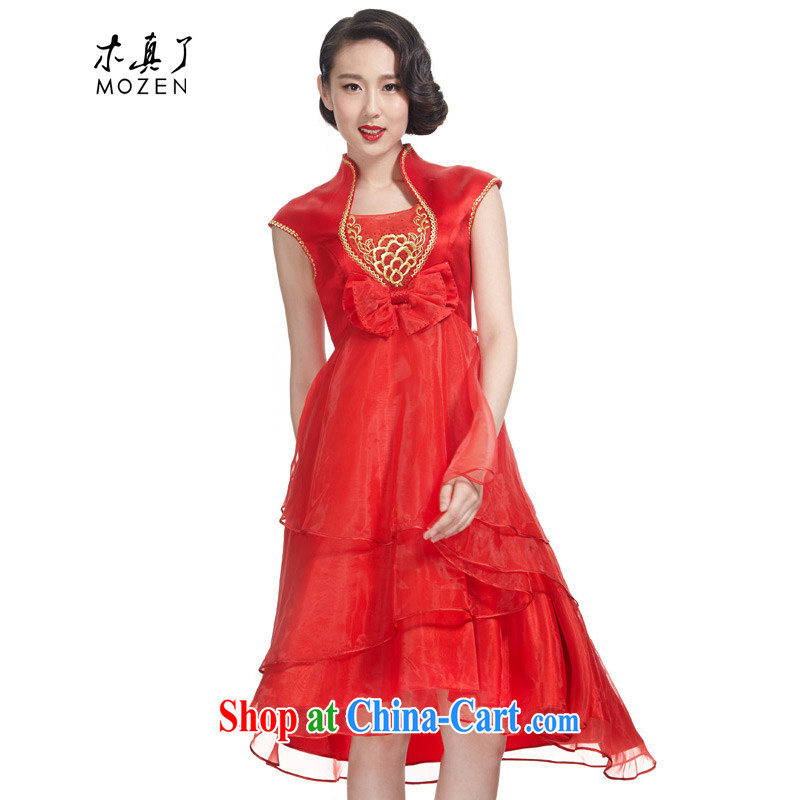 Wood is really the 2015 new embroidered Korean bridal dresses Chinese toast wedding service serving winter cheongsam dress 21,931 05 red XXL