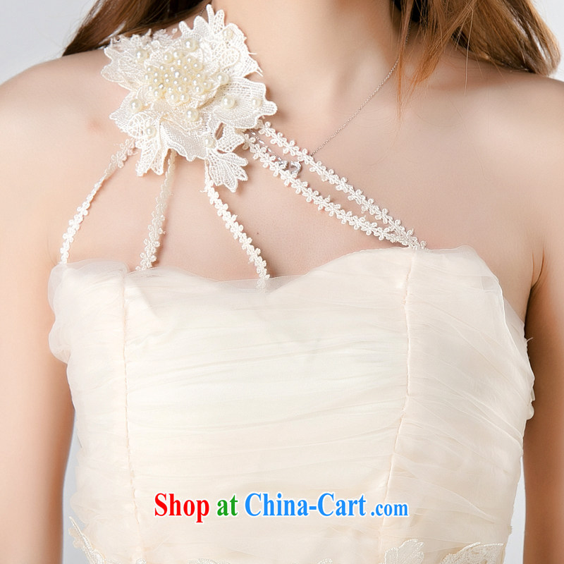 Honey, Addis Ababa new ~sexy the bead weaving the blossoms, the shoulder bare chest dress Evening Dress dress Princess dress uniform toast bridesmaid dress wedding dress beige are code, honey, Addis Ababa (Mibeyee), online shopping