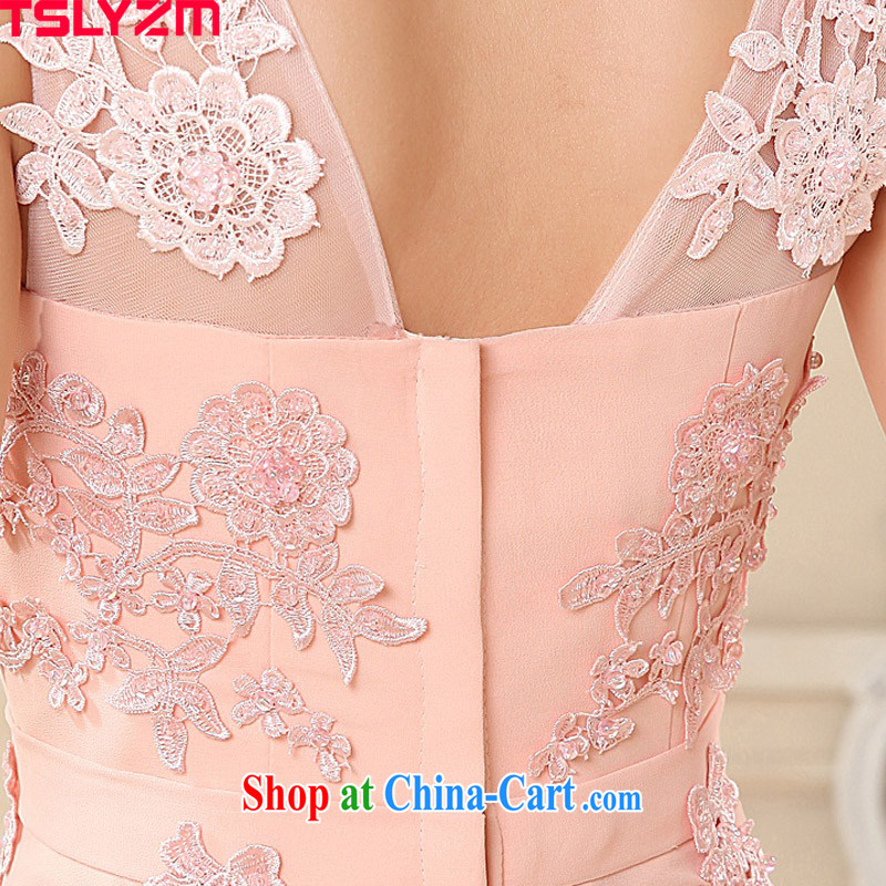 The angels, according to bridesmaid dresses, long 2015 new Pink dresses wedding dresses bridal wedding banquet evening show Service Bridal toast serving the wedding dress pink XL, Tslyzm, shopping on the Internet