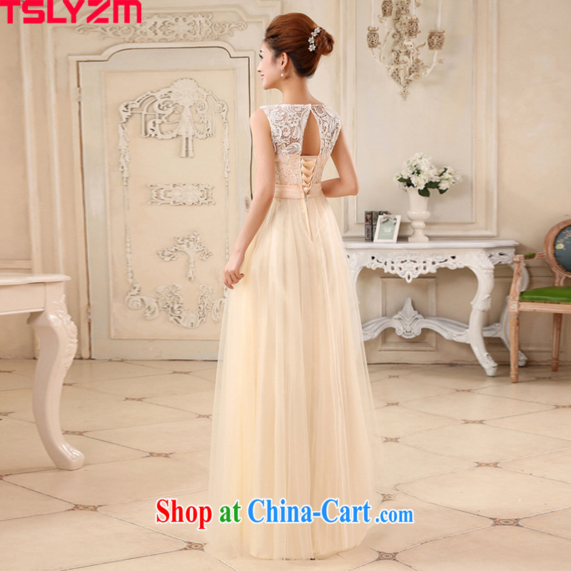 The angels, according to brides wedding dresses 2015 new dress uniform toasting champagne color bridesmaid dress a shoulder lace bridesmaid clothing Evening Dress long evening dress champagne color XL, Tslyzm, shopping on the Internet