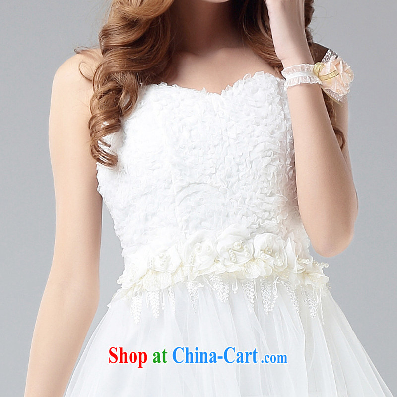 Honey, Addis Ababa new sweet Princess waist three-dimensional snow woven flowers toast clothing Evening Dress wiped chest dress evening dress dress Princess dress bridesmaid dress white, honey, Addis Ababa (Mibeyee), online shopping