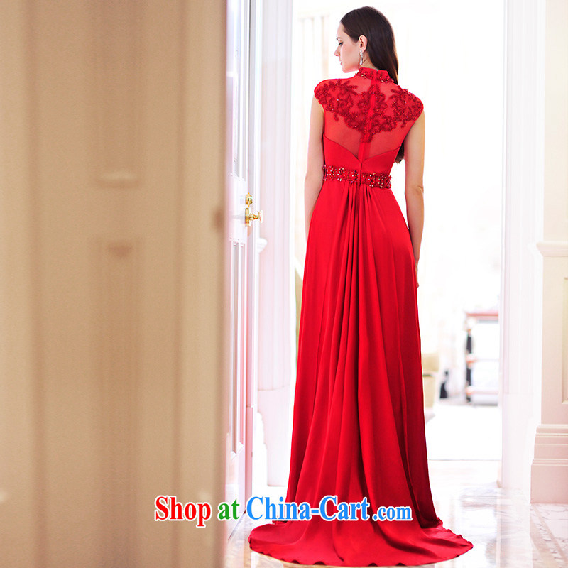 Garden 2015 new bride toast wedding dress round-collar package shoulder small-tail red dress L 21,489 red tailored Garden, shopping on the Internet