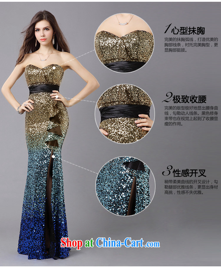 LED color dress, gradient Evening Dress wedding dress at Merlion dress stylish and elegant blue XL pictures, price, brand platters! Elections are good character, the national distribution, so why buy now enjoy more preferential! Health