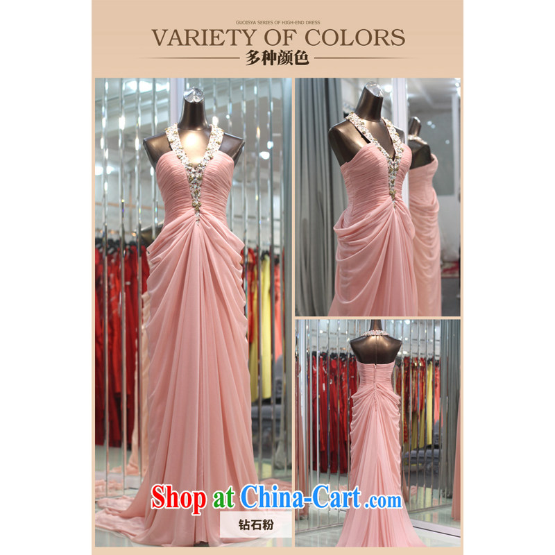 An MMS message, 2015 dress Deep V collar sweet-also-tail long skirt bridal wedding dress pink M - pre-sale