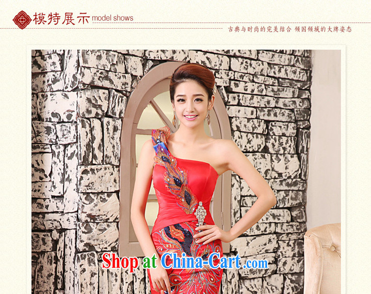 The angels, according to wedding dresses new 2015 crowsfoot dresses bridal toast serving red diagonal shoulder Evening Dress red dress wedding dress female Red XXL pictures, price, brand platters! Elections are good character, the national distribution, so why buy now enjoy more preferential! Health