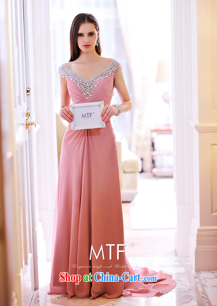 Garden 2015 new dress Bare Metal color bridal toast serving evening dress shoulder strap V for long, 21,476 L 豆沙 color tail 15 CM tailored pictures, price, brand platters! Elections are good character, the national distribution, so why buy now enjoy more preferential! Health