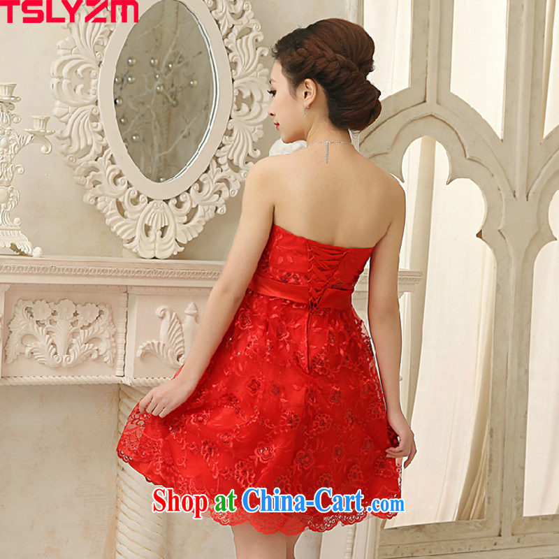 The angels, according to 2015 spring and summer new bride wiped his chest lace red toast serving small dress dress Evening Dress short, pregnant women, the women 618 special red XXL, Tslyzm, shopping on the Internet