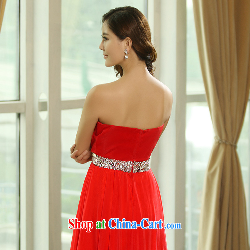 2015 new erase chest red dress bridal toast serving evening dress evening dress bridesmaid dress L 0392 red tailored Garden, shopping on the Internet