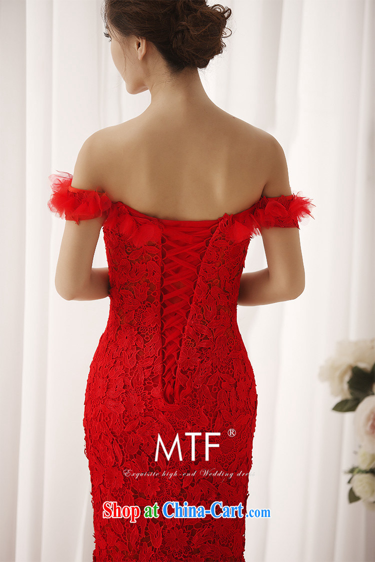 2015 new crowsfoot dress one shoulder bridal toast clothing dress chest bare, red L 0395 red tailored pictures, price, brand platters! Elections are good character, the national distribution, so why buy now enjoy more preferential! Health