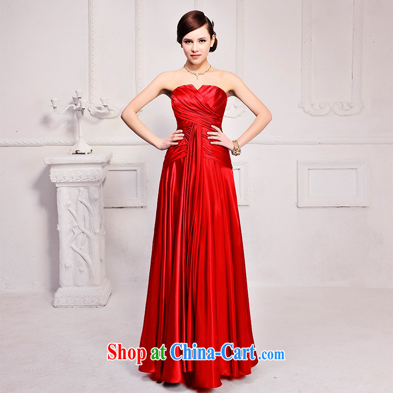 Garden spring 2015 new Mary Magdalene annual chest toast serving Korean bridal long wedding dress F 159 red tailored
