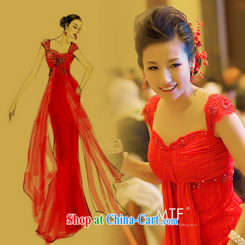 Full court, red straps wedding dress bridesmaid bridal with dress uniform toast long 2015 new L 896 red tailored, garden, shopping on the Internet