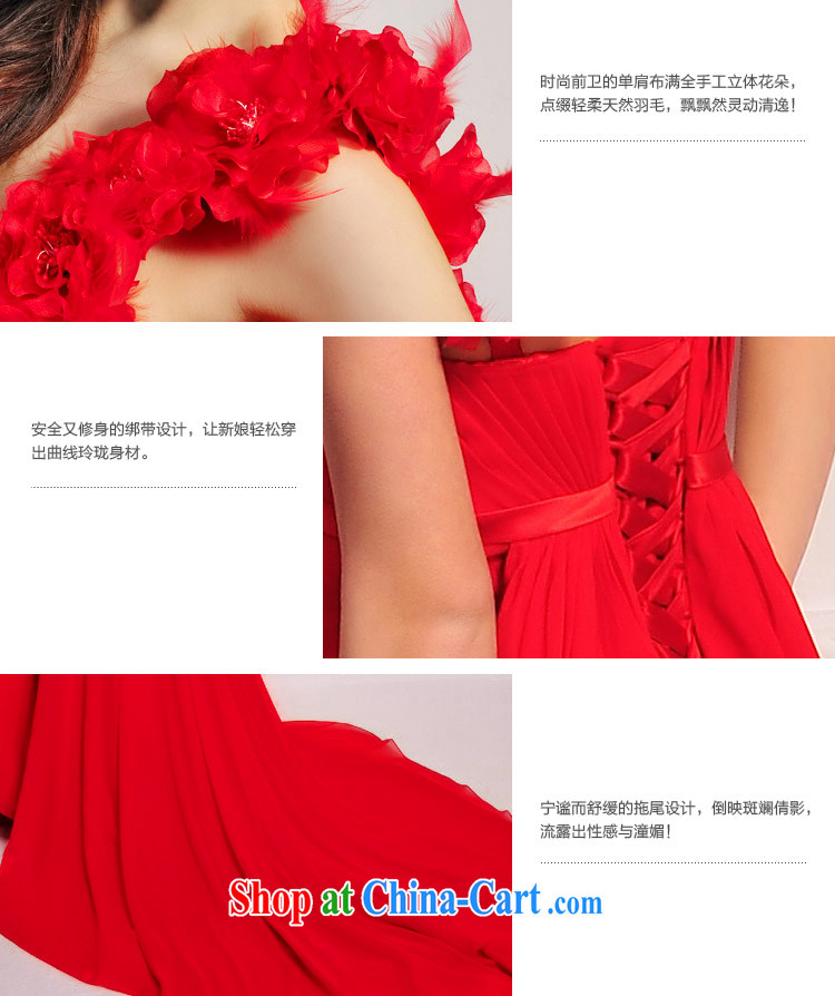 2015 new garden/MTF Korean single shoulder flowers wedding dresses Princess tie with dress H 209 red 50CM tail tailored pictures, price, brand platters! Elections are good character, the national distribution, so why buy now enjoy more preferential! Health