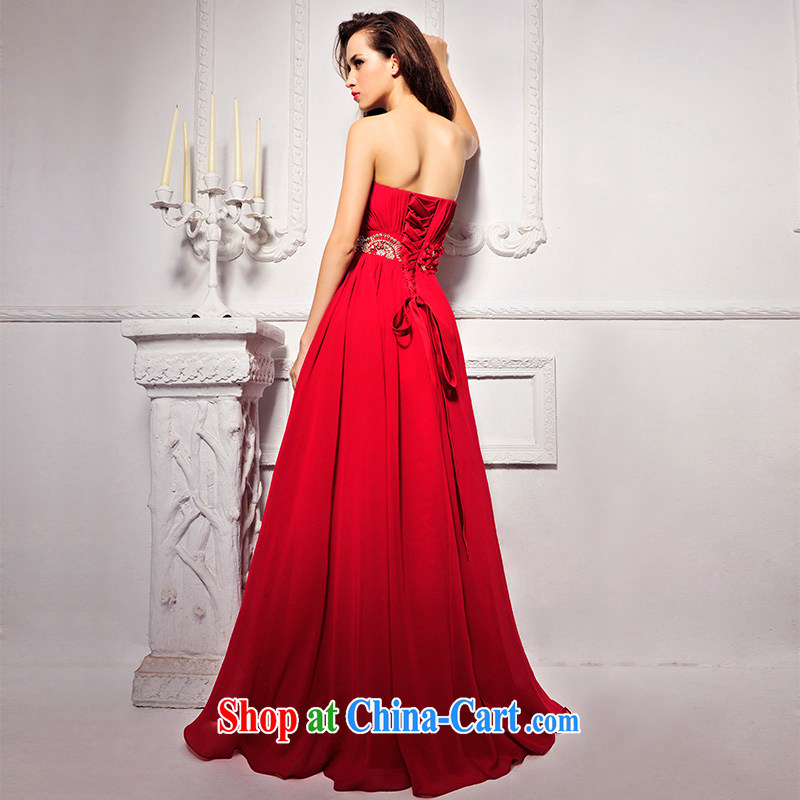 2015 new Garden Korean version Mary Magdalene marriage chest wedding video thin red bows, dress L 1291 red tailored, garden, shopping on the Internet