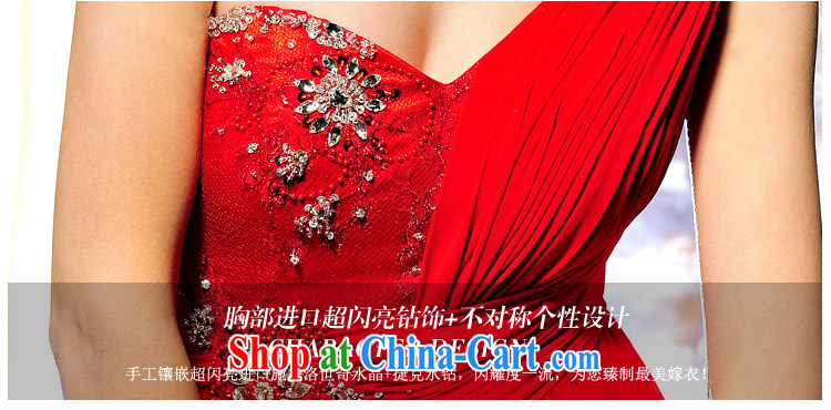 2015 new wedding dresses bridal bridesmaid long single shoulder small dress red Korean dress uniform toast L 1349 red tailored pictures, price, brand platters! Elections are good character, the national distribution, so why buy now enjoy more preferential! Health
