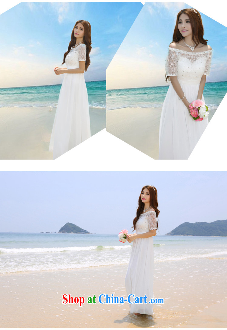 Maple floral displays the 2014 summer new Korea Maldives beach dress wedding nails Pearl inserts drill dress long dress F 7019 white M pictures, price, brand platters! Elections are good character, the national distribution, so why buy now enjoy more preferential! Health