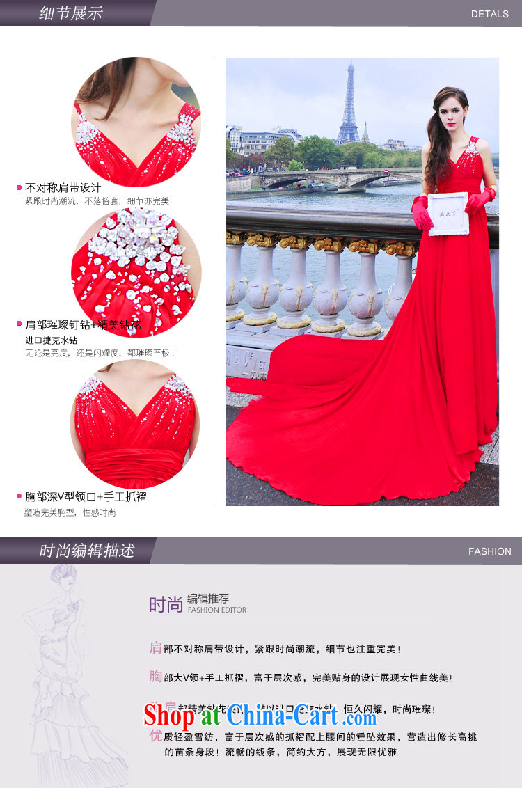 Garden 2015 New Flash drill shoulders with deep V collar bridal dress dress uniform toast L 3002 red 50 CM tail tailored pictures, price, brand platters! Elections are good character, the national distribution, so why buy now enjoy more preferential! Health