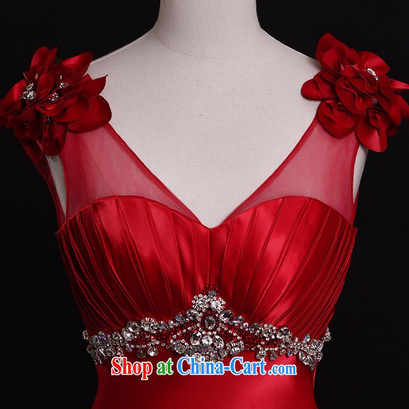 Garden 2015 new dress L 21,421 shoulder lace wiped his chest long bridal toast serving evening dress Red Red Tail 15 CM tailored to full chamber, and, shopping on the Internet