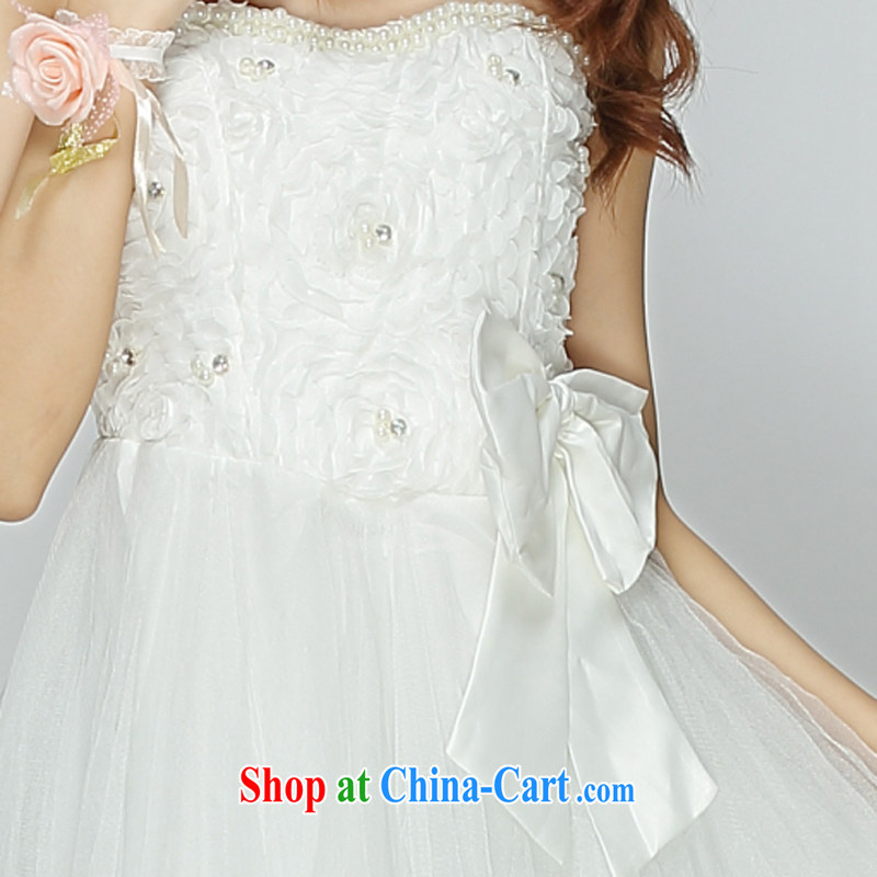 Honey, Addis Ababa and the Pearl River water drilling high waist the bow-tie bows dress wiped his chest Evening Dress dance dress Evening Dress short wedding dress female graduation ceremony are white, honey, Addis Ababa (Mibeyee), online shopping