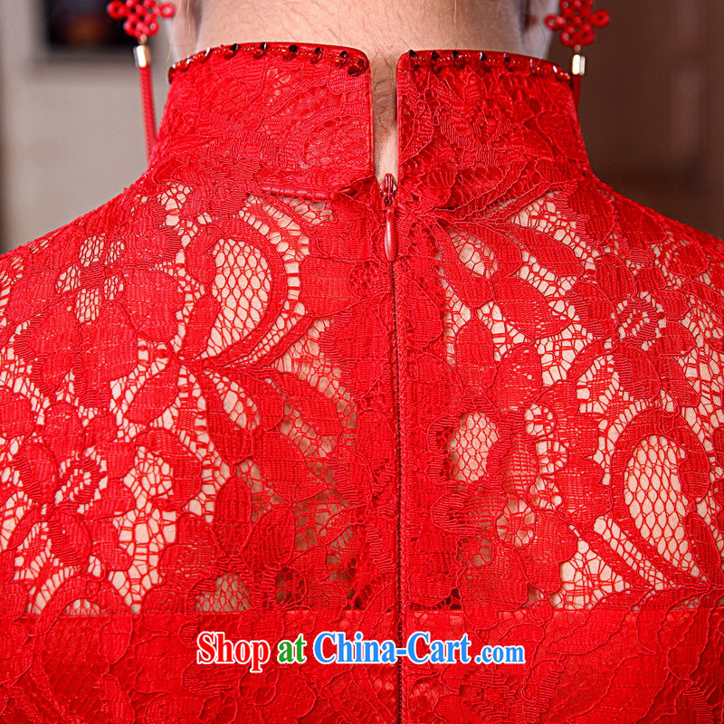 Mrs Alexa Lam go scot bridal lace Chinese long dress new 2014 wedding toast serving modern improved cheongsam 18,252 red XS (waist 1.9), Mrs Alexa Lam, and, on-line shopping