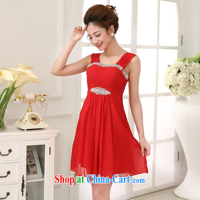The United States, wedding dresses 2015 new Korean bridal beauty red toast serving Princess dress uniform performance with bridesmaid dresses 0028 L red XXL, the American (Imeinuo), online shopping