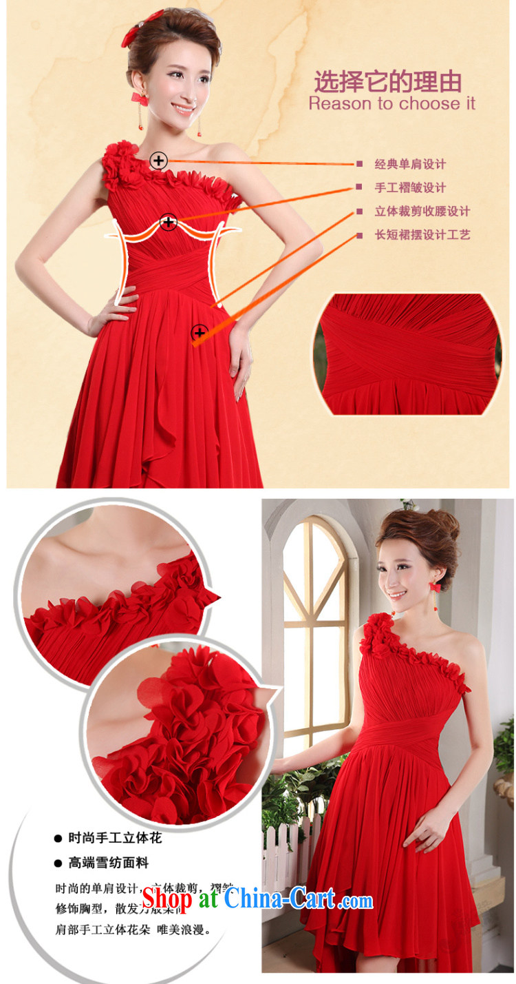 Qi wei wedding dresses 2015 summer new, short before long after the shoulder red short dress bridal wedding toast serving sister, ball dress female Red XL pictures, price, brand platters! Elections are good character, the national distribution, so why buy now enjoy more preferential! Health