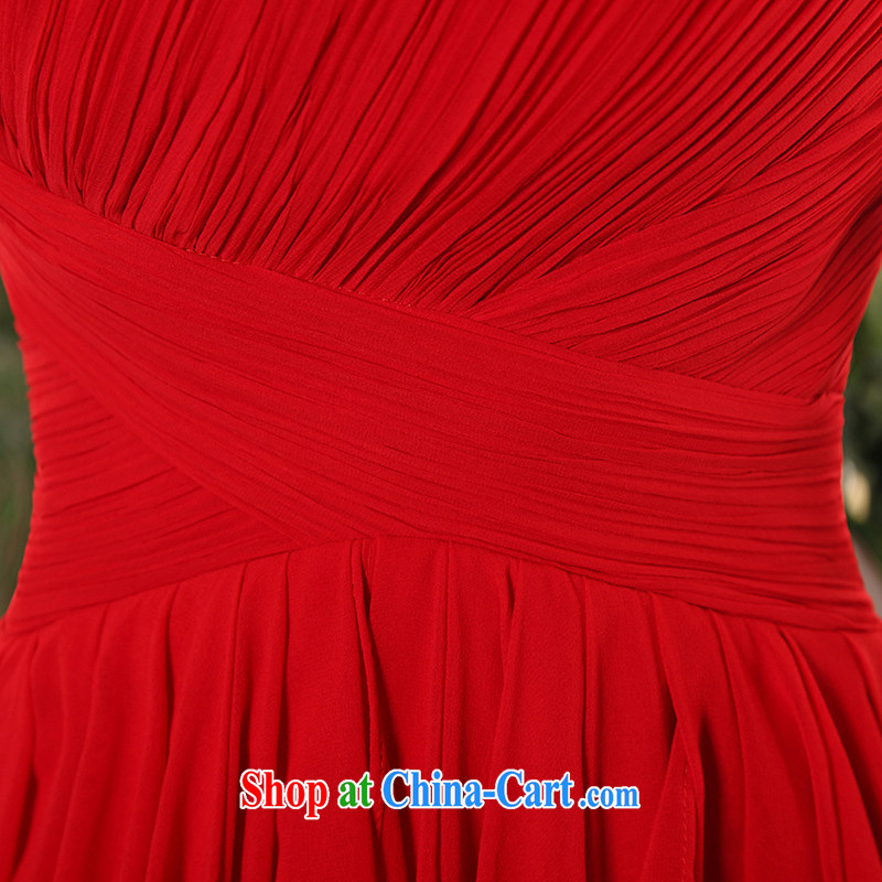 Qi wei wedding dresses 2015 summer new, short before long after the shoulder red short dress bridal wedding toast serving sister, dancing evening dress girl red XL, Qi wei (QI WAVE), online shopping