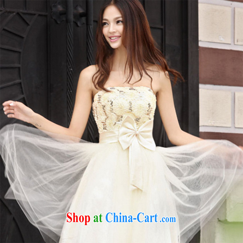 Qi wei wedding dresses new 2015 married women short bows, serving champagne color bridesmaid dresses small dress graduation dance video thin female light champagne color A (zip) Customize the $30, Qi wei (QI WAVE), online shopping