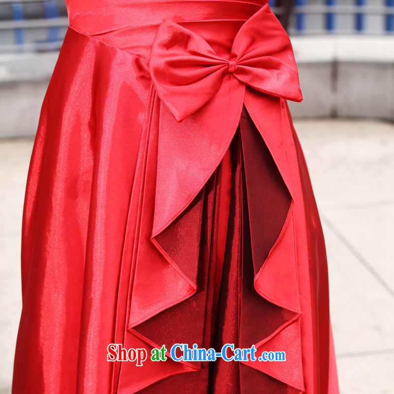 Wei Qi new 2015 wedding dresses, shoulder-length, the annual concert, dinner will dress skirt red bridal wedding toast serving female Red XL, Qi wei (QI WAVE), online shopping