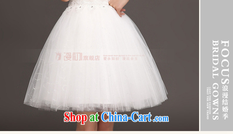 Early definition 2015 new bridesmaid short small dress dress bridal evening dress a field shoulder short lace Princess skirt white M pictures, price, brand platters! Elections are good character, the national distribution, so why buy now enjoy more preferential! Health