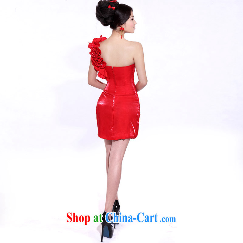 The Bridal Fashion bridesmaid dress single shoulder small dress bridesmaid dresses in 358 red L, the bride, shopping on the Internet
