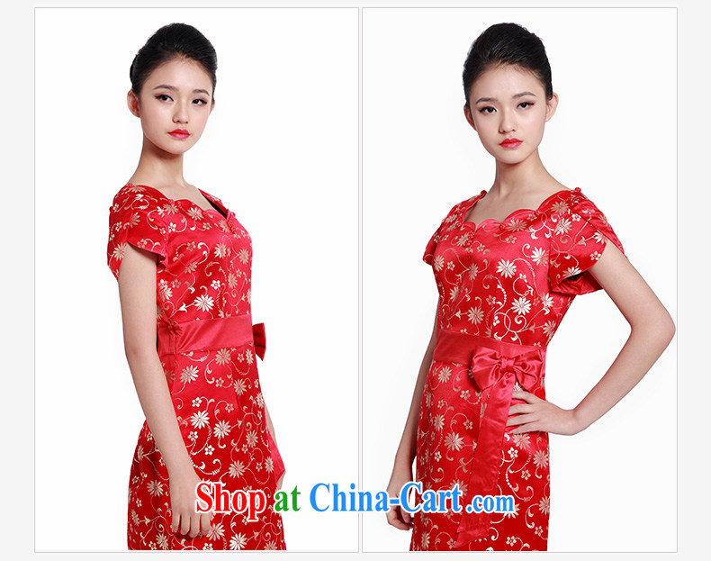 Wood is really the 2015 spring and summer new Chinese wedding dresses bridal toast service improved cheongsam dress 01,237 04 deep red XL pictures, price, brand platters! Elections are good character, the national distribution, so why buy now enjoy more preferential! Health
