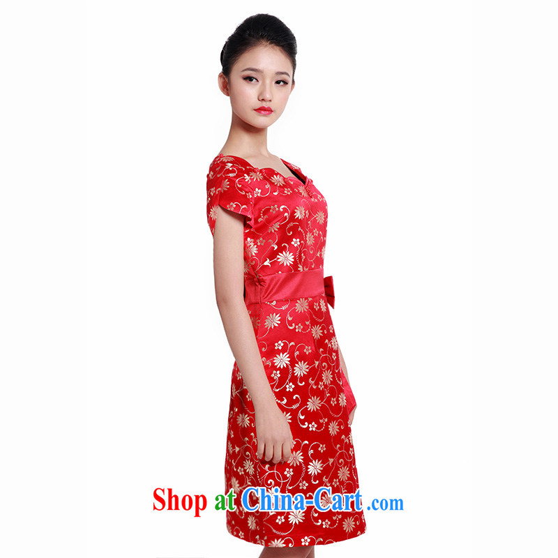 Wood is really the 2015 spring and summer new Chinese wedding dresses bridal toast service improved cheongsam dress 01,237 04 deep red XL, wood really has, online shopping