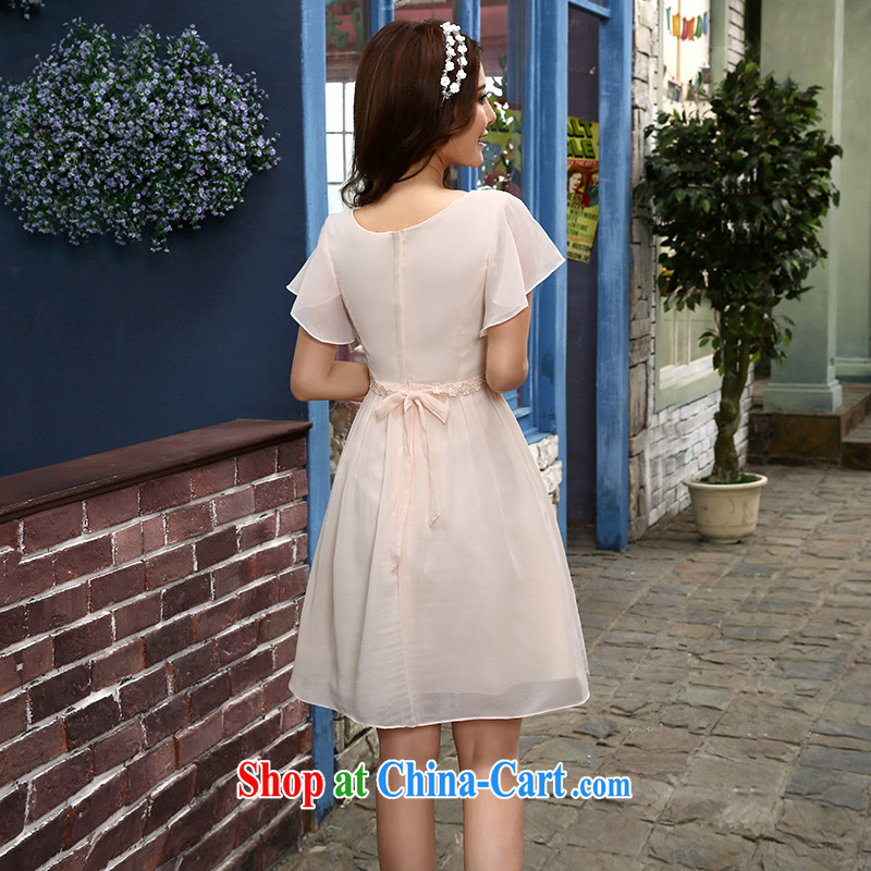 Dream of the day 2015 new Korean elegant dresses bridesmaid wedding dress XLF 351 champagne color short XXL 2.3 feet around his waist, and dream of the day, shopping on the Internet