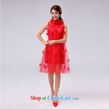 According to the 2015 Uganda new the red flower short bridesmaid dress the dress uniforms of red. size color is not final pictures, price, brand platters! Elections are good character, the national distribution, so why buy now enjoy more preferential! Health