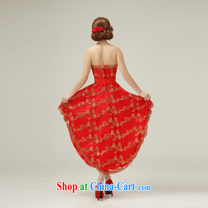 According to the 2015 Uganda new dress bridesmaid stage before serving short long lace dress specials Red. size color will not be refunded, it is bold and stunning, and shopping on the Internet