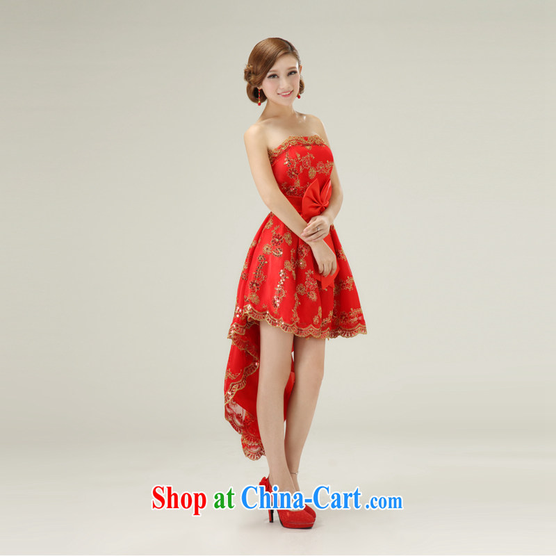 According to the 2015 Uganda new dress bridesmaid stage before serving short long lace dress specials Red. size color will not be refunded, it is bold and stunning, and shopping on the Internet