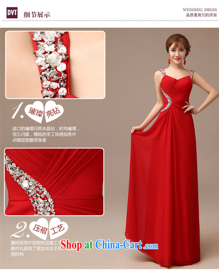 2015 New Red video thin dress bride wedding toast serving long red field shoulder dress red XXL pictures, price, brand platters! Elections are good character, the national distribution, so why buy now enjoy more preferential! Health