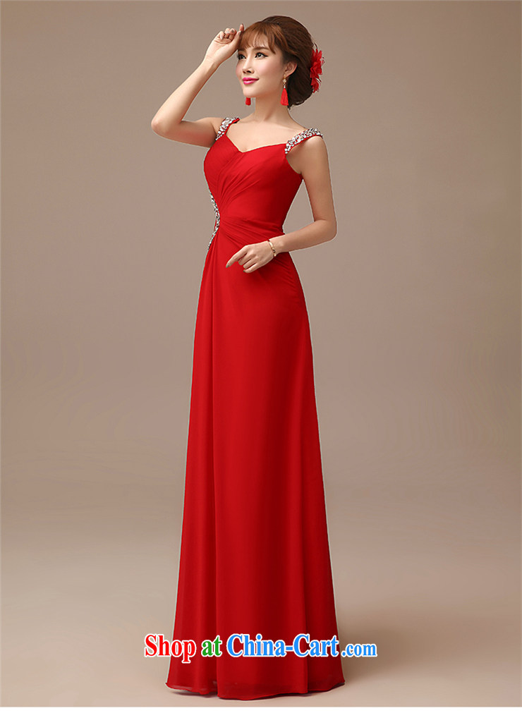 2015 New Red video thin dress bride wedding toast serving long red field shoulder dress red XXL pictures, price, brand platters! Elections are good character, the national distribution, so why buy now enjoy more preferential! Health