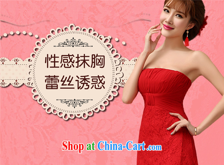 dirty man 2015 new bride toast serving modern Korean chest bare lace beauty video gaunt the evening dress long red S pictures, price, brand platters! Elections are good character, the national distribution, so why buy now enjoy more preferential! Health